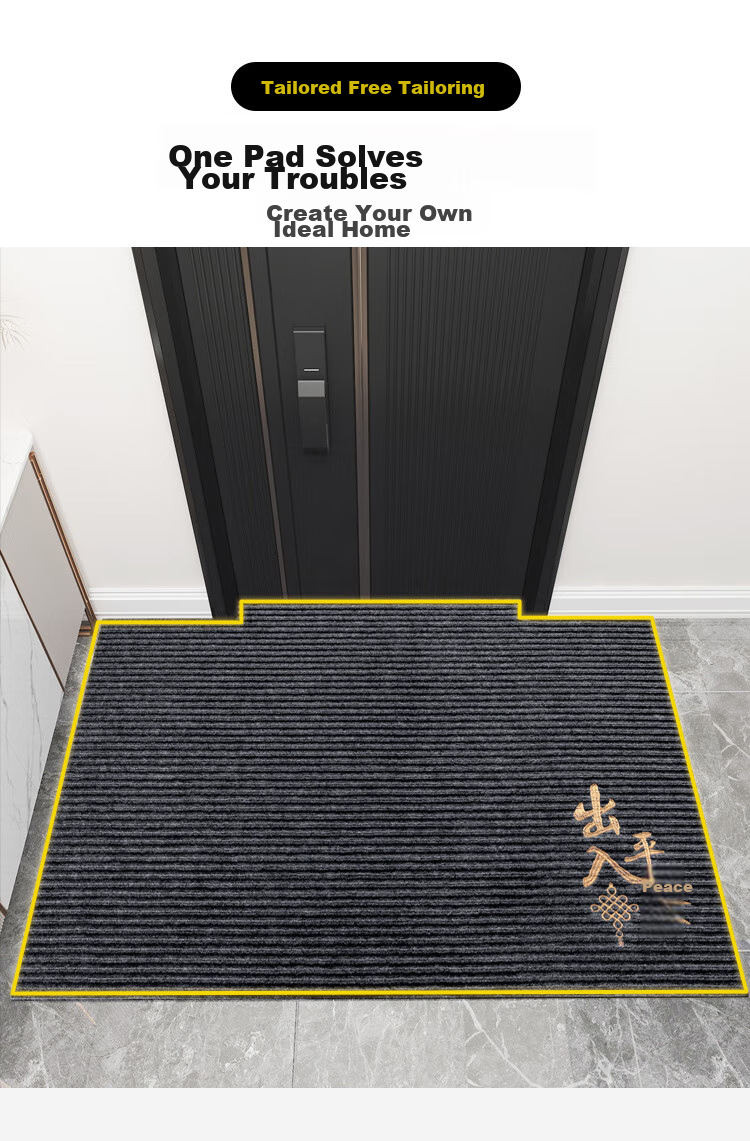Qiqijia Entrance Door Mat, Non-Slip Doormat at Entryway, PVC Foot Mat, Dirt-Resistant Carpet Doormat, Cuttable Pad 3