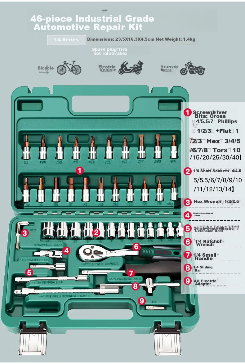 Airuize Motorcycle Repair Socket Wrench Set, Multi-Functional Tool Kit, Motorcycle Repair Toolbox, 46-Piece Set 27