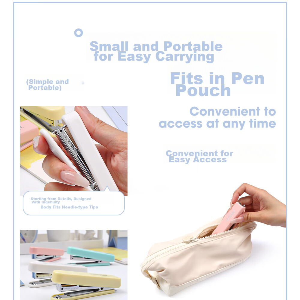 KW-Trio No. 10 Stapler, Small Size, Thumb-Pressed, Fresh And Simple Design, Mini Stapler for Students 7