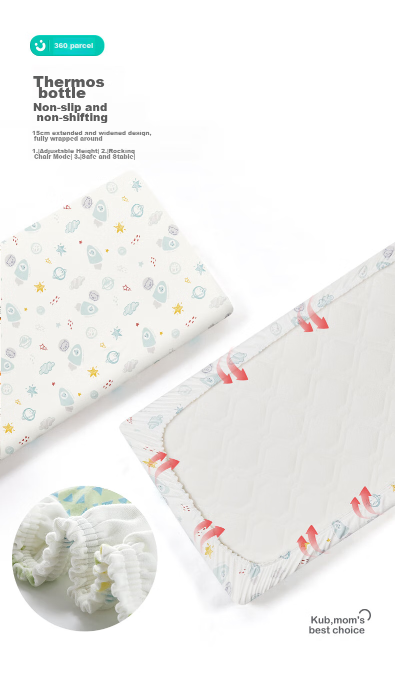 KUB Baby Crib Sheet, Pure Cotton Breathable, Infant Bed Cover, Non-Slip Class A Baby Bed Sheet - Hani Xiaoxiang 65cm 6