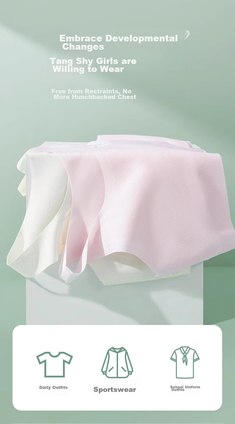 FitonTon, 2-Piece Set, Girls' Underwear for Puberty, Ages 7-13, Breathable Vest, for Older Children And Students, Girls' Bra, Thin Style 6