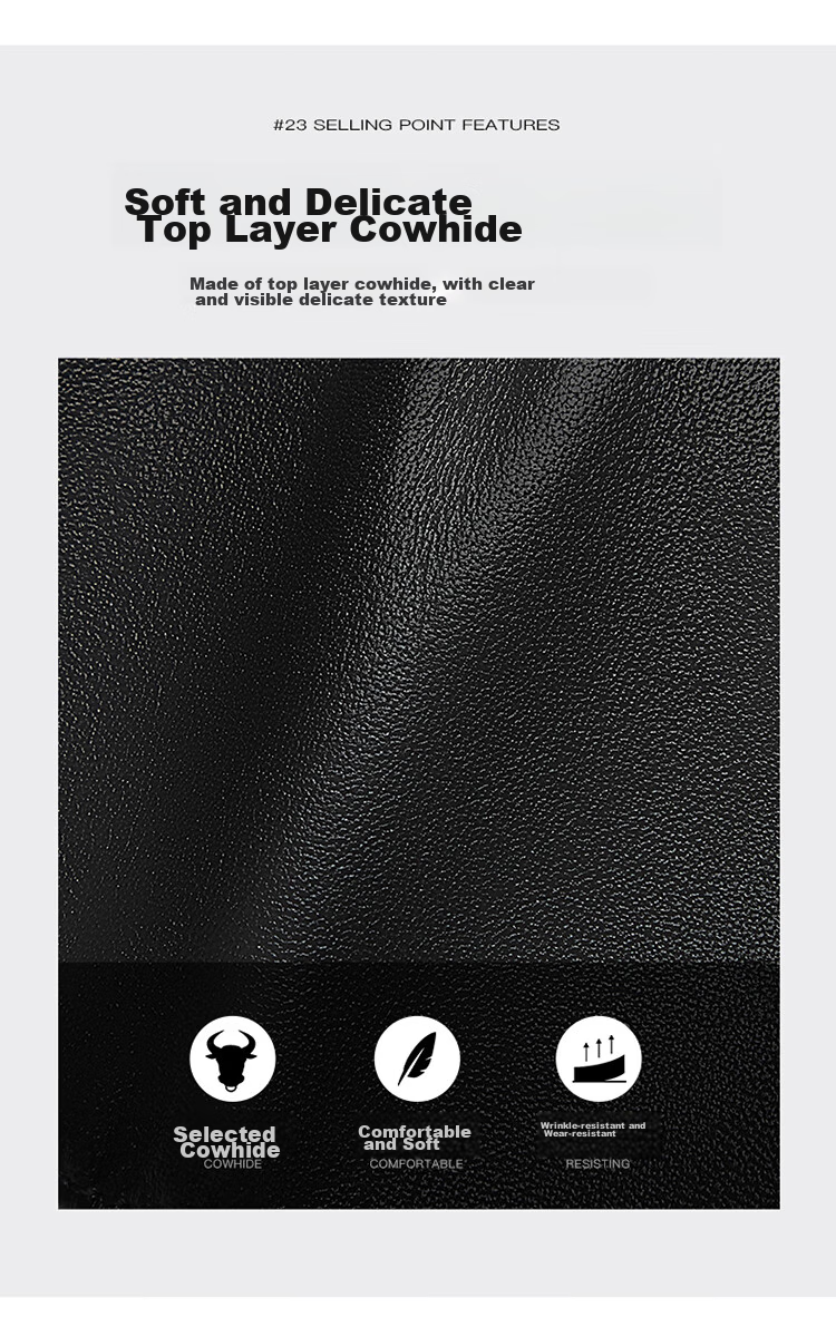 POLO Leather Key Case for Men, Top-Grain Cowhide Card Holder, Multifunctional Storage Pouch, Scratch-Resistant Key Ring, Birthday Gift for Boyfriend 4