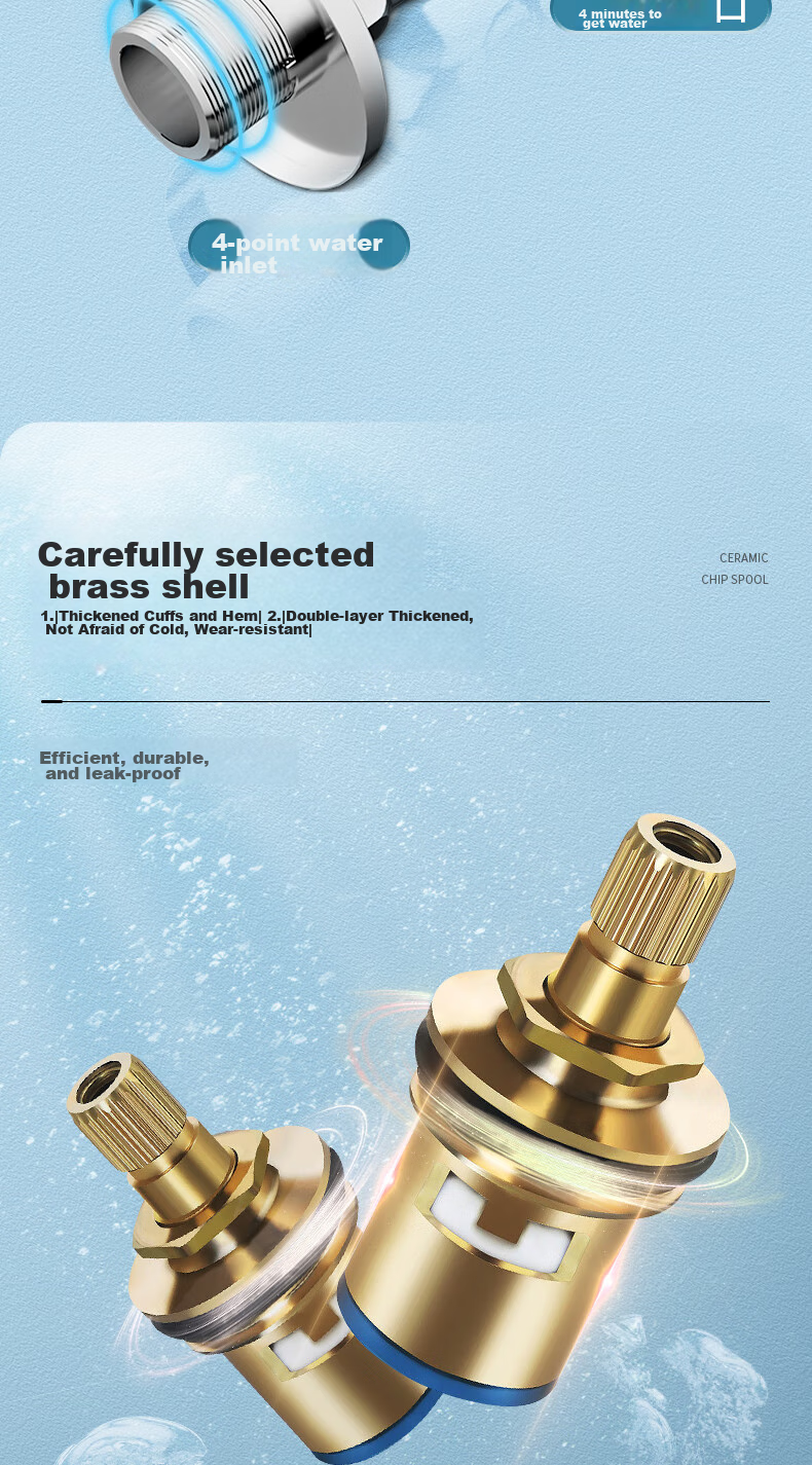 ARROW Extended Quick-Open Faucet, Thickened Brass Mop Sink, Bathroom Balcony Washing Machine Single Cold Faucet Spout 5