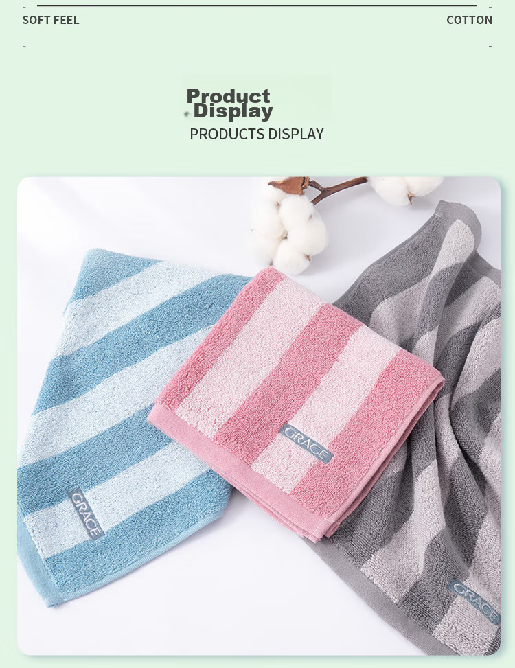 Grace Class A Antibacterial And Anti-Mite Pure Cotton Square Towels, 3-Pack, Soft Comfortable Thickened Absorbent Small Towels for Wiping Sweat And Sports 6