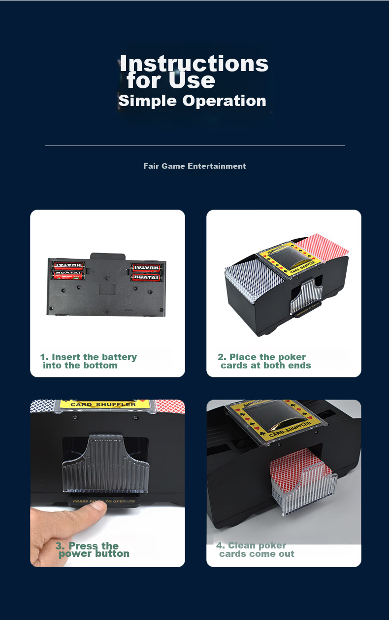 Huasheng Electric Card Shuffler, Plastic Two-Deck Shuffler for Table Games, Can Only Shuffle Cards 11