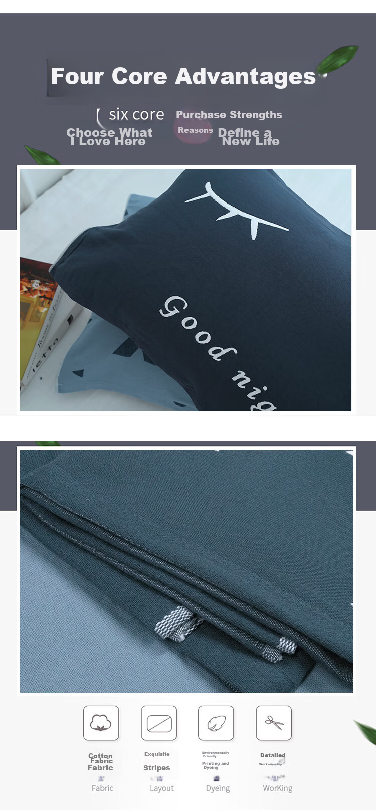 AVIVI Class A Pure Cotton Pillowcase Pair 100% Cotton Gauze Pillow Towel Anti-Oil Pillow Cover 52*75cm Smiley Face Gray 2