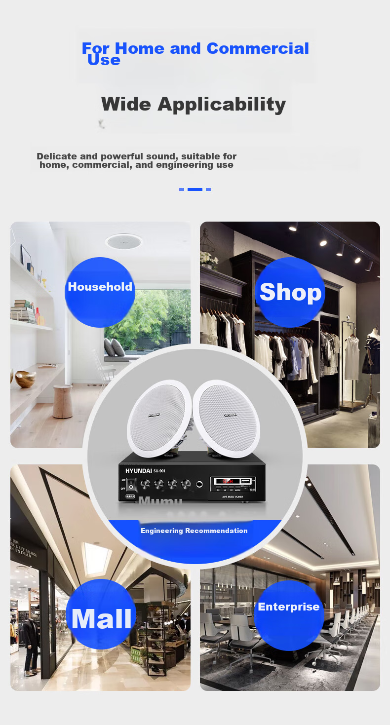 HYUNDAI HYUNDAI N4 Wireless Bluetooth Ceiling Speaker Set, Home Theater Suspended Ceiling Speakers for Living Room And Conference Rooms (Requires Transmitter for Use) 6