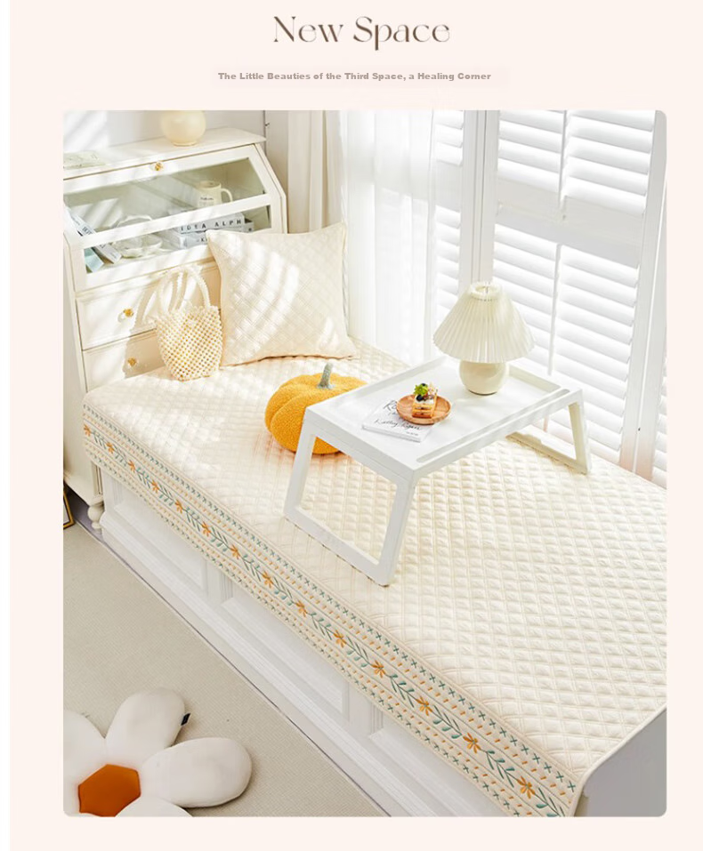 AVIVI Sofa Cushion, All-Season Sofa Cover, Non-Slip Sofa Slipcover, Bay Window Pad, 90*240 Cm, Floral Patter 16