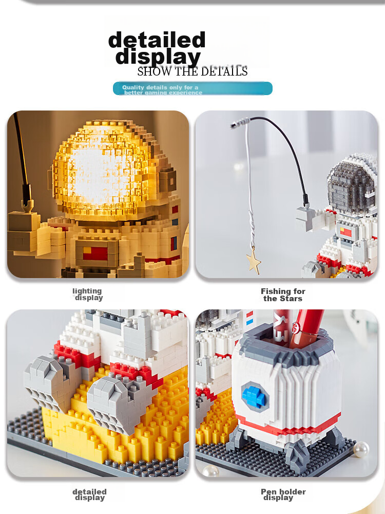 Guanchao Astronaut Pen Holder Building Blocks Educational Toy for Boys And Girls Aged 6-12 Birthday Gift Model 4