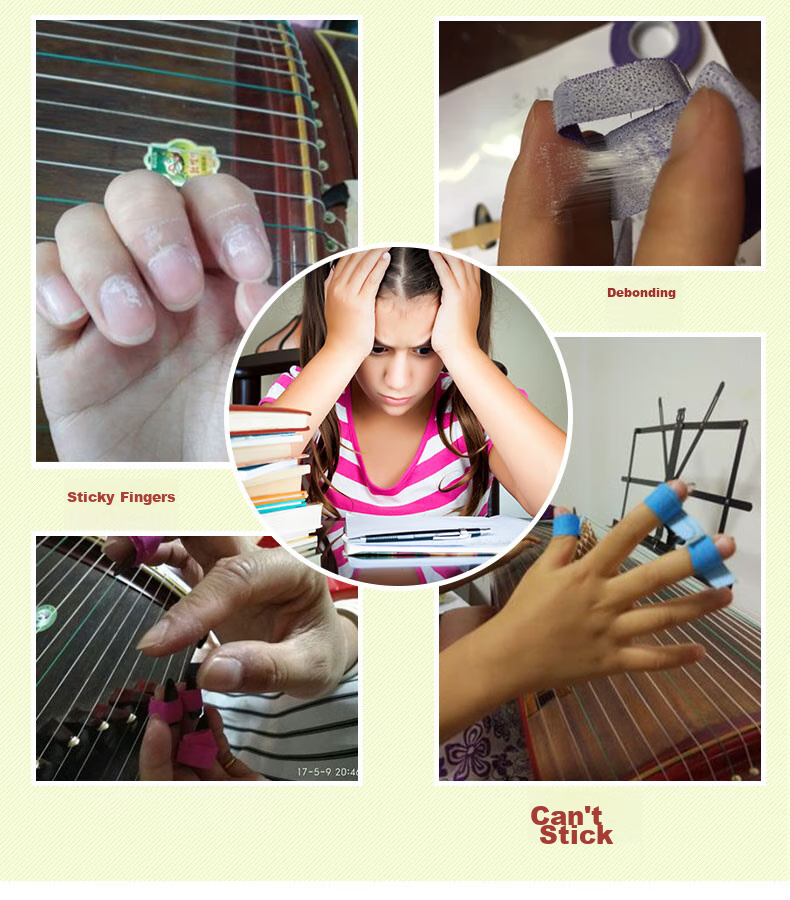 Maneryuepu Guzheng Fingernails, Tortoiseshell Color, for Exam Use, Guzheng Fingernail Pieces, Adult And Children's Grooved Fingernails, Guzheng Accessories, Medium Size 2