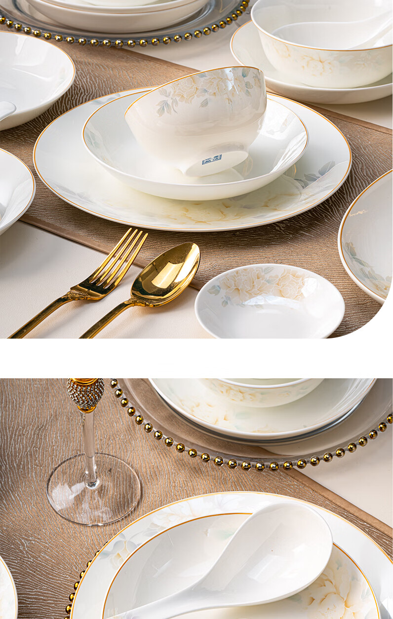 Ganyi Jingdezhen 78-Piece Dinnerware Set, Complete Bowl And Plate Set for Home Use, Chopsticks Included, Housewarming Gift 9