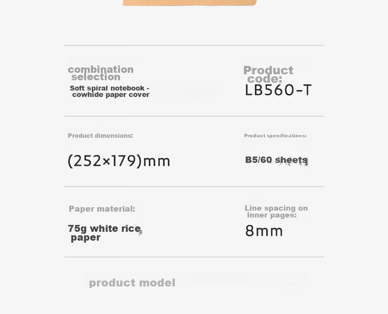 Deli Notebook, Comfortable to Hold, Spiral-Bound B5/60 Sheets, Soft Spiral Paper, Kraft Paper, Spiral Notebook for Students' Homework And Research, Single Book Pack, Luanwen Paper, LB560-T 18