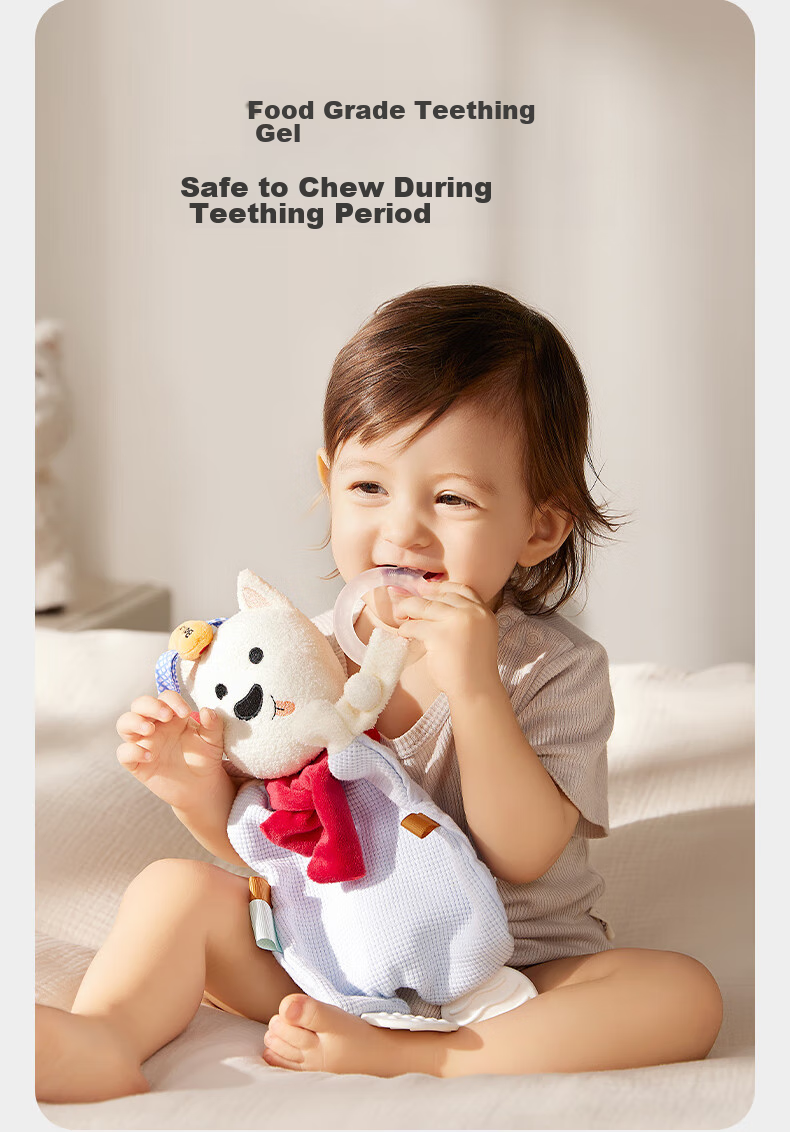 Babycare Sweet Dream Comforting Teether for Newborns And Infants, Plush Toy, Soft Stuffed Animal, Chewable - Little Bear Bubu 9