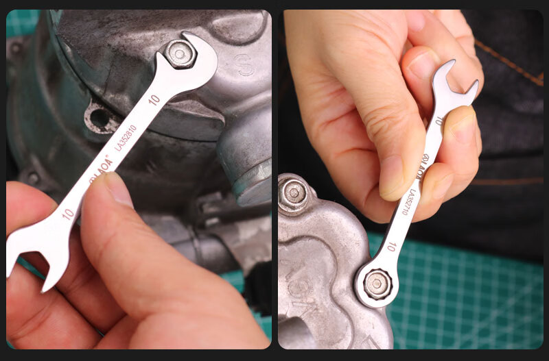 LAOA Ultra-Thin Mini Dual-Purpose Wrench Set, Stainless Steel Plum Blossom Wrench 4-11mm LA352802 12