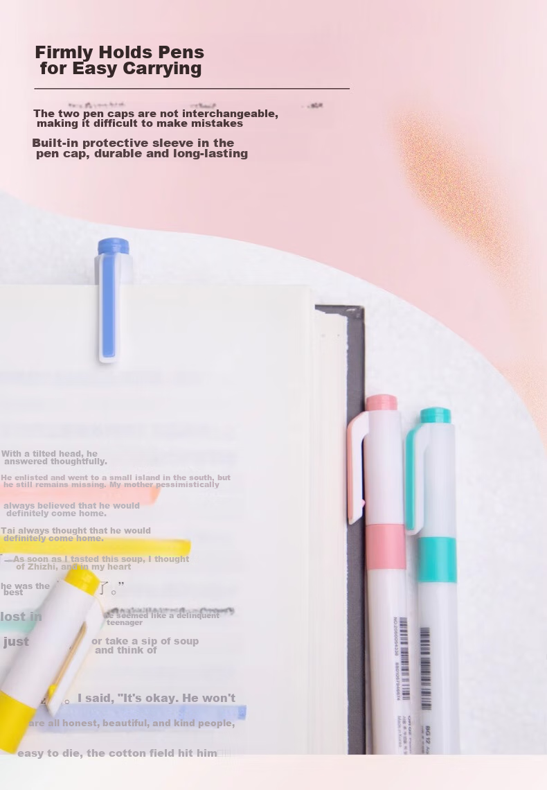 Monami Imported Double-Ended Highlighter Pen, Large Capacity for Students' Note-Taking And Marking, Colorful Pen, And Xue Wei Weifeng 4-Color Set 06023Z04-NB 8
