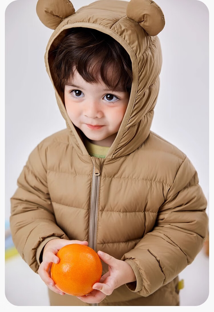 Dudujia Baby down Jacket, New Year Lightweight Children's White Duck Down, Warm Boys' Hooded Coat, Spring Festival Clothing, Green, Size 130 32