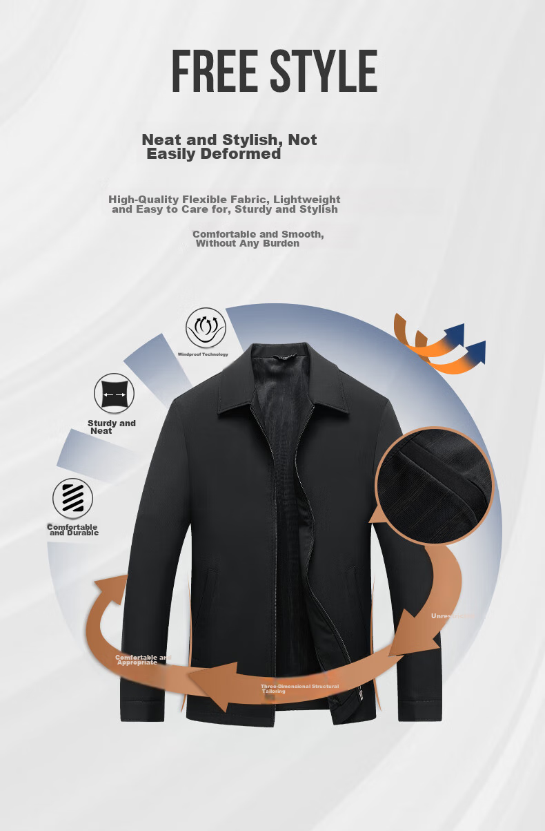 Baocaiyang Administrative Jacket for Men, Spring And Autumn Business Casual Lapel Loose Fit for Middle-Aged And Elderly Government Officials 5