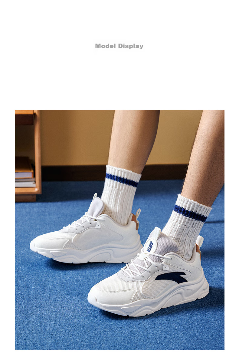 Anta Little Millennium Men's Casual Shoes Summer Mesh Breathable Thick Sole Height Increasing Commuter Dad Running Sports Shoes 3