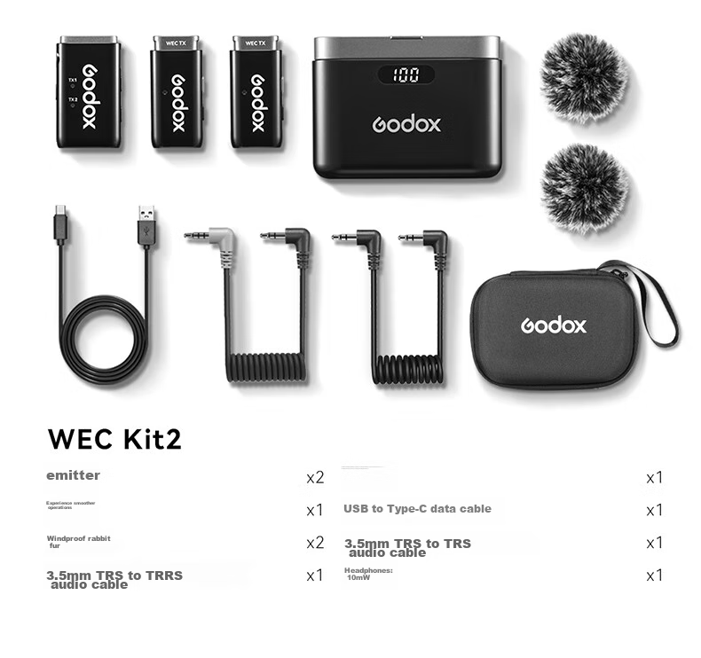 Godox WES1 Wireless Lavalier Microphone with Lightning Connector, Small Bee Audio Recorder, Outdoor Noise Reduction, Interview Recording, TikTok Live Streaming Equipment Microphone 25