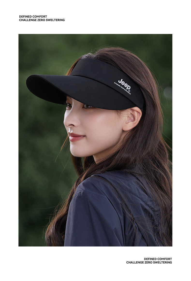 Jeep Sun Protection Hat for Men And Women, Outdoor Sun Visor Cap, Wide Brim Breathable Fishing Hat, Quick-Drying Visor Cap 18