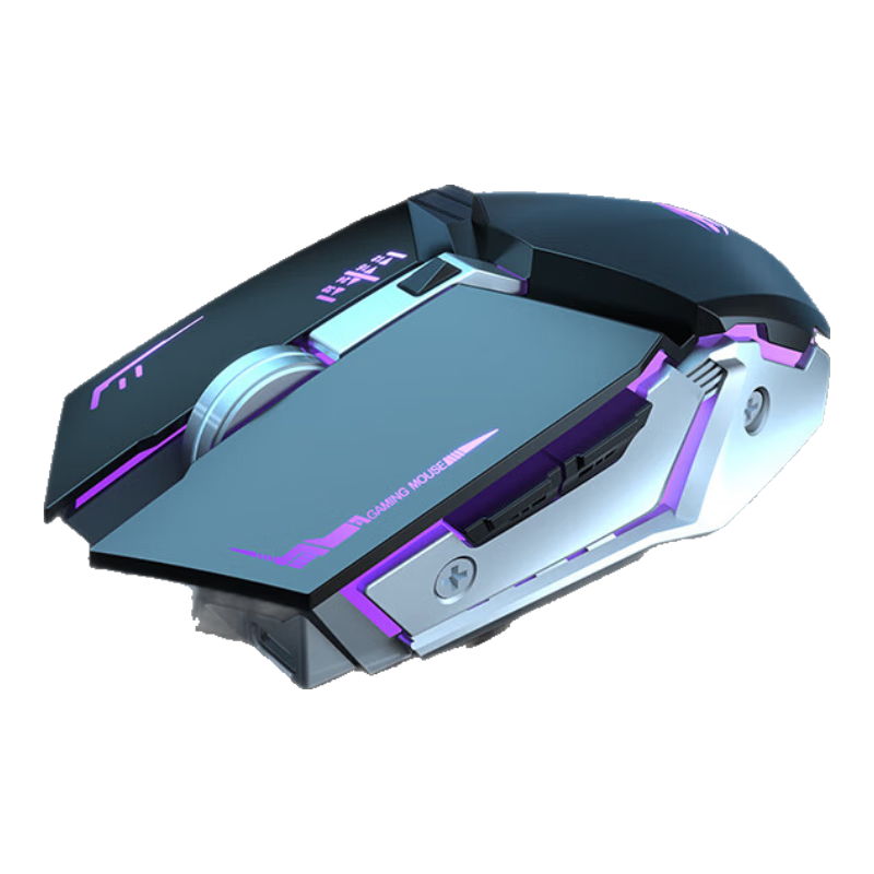 EWEADN G307 Wireless Bluetooth Dual-Mode Mouse with Mechanical Feel, Rechargeable Low-Frequency Gaming Mouse for Laptop And Desktop Computers, Universal for PUBG CF Peripherals, Cool Black