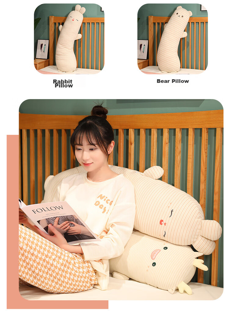 AVIVI Class A Sleeping Hug Pillow, Full-Length Body Pillow for Bed, Children's Companion Plush Toy, Adult Side Sleeping Leg Pillow, 100 Cute Rabbit Desig 15