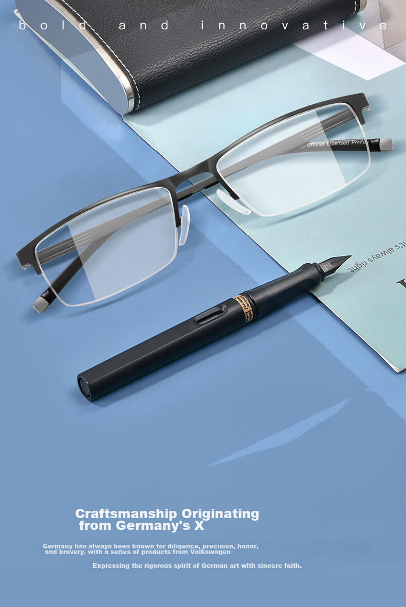 Volkswagen German, Volkswagen Reading Glasses for Men, High-Definition Anti-Blue Light Genuine Imported Eyeglasses W619-200 6