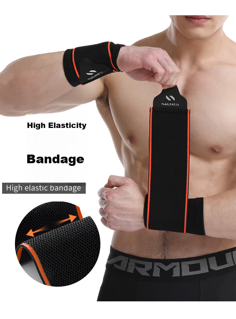 NAILEKESI N Extended Wrist Support for Sports, Fitness, Sprains, Badminton, Basketball, Push-Ups, Weightlifting, Fixed Compression Brace 6