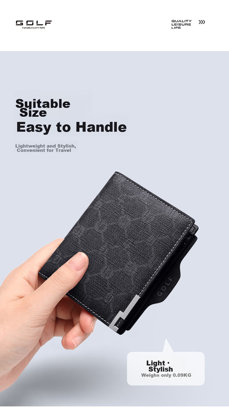 GOLF Men's Wallet with Multiple Card Slots, Short Style Wallet for Men's Driver's License And ID Cards, Printed Card Holder, Business Card Holder 6