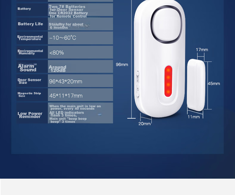 LFang KR-D2 Door Magnetic Alarm, Anti-Theft Alarm for Doors And Windows, Home And Shop Use, Wireless Remote Control Anti-Theft Device for Doors And Windows 28