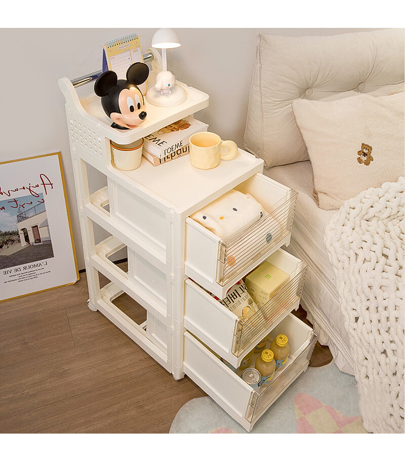 XIAOJIANGCAI Storage Cabinet, Mobile Cart with Drawers, Multi-Layer Organizer for Home Use, Snacks, Toys And Miscellaneous Items, Medium-Sized Six-Tier Storage Cabinet 9