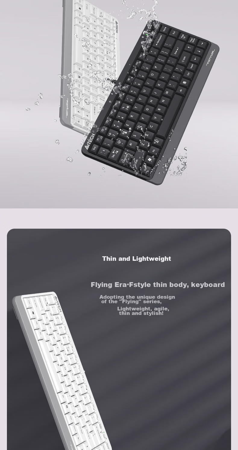 A4TECH FK11, 86-Key Wired Keyboard, Membrane Keyboard for Laptop And Office Use, Portable Small Keyboard, Compact Size, Fei Shidai, Su Kong Hai Color, Wired 6