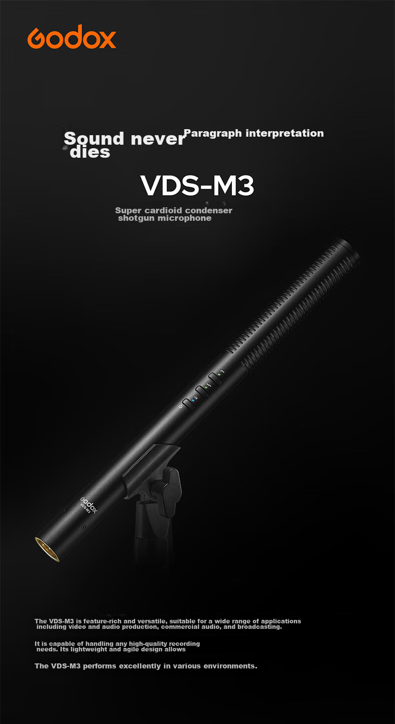 Godox VDS-M3 Ultra-Cardioid Lavalier Microphone for Broadcasting, Interviews, Outdoor Recording, Vlogging, Noise Reduction And Sound Pickup 1