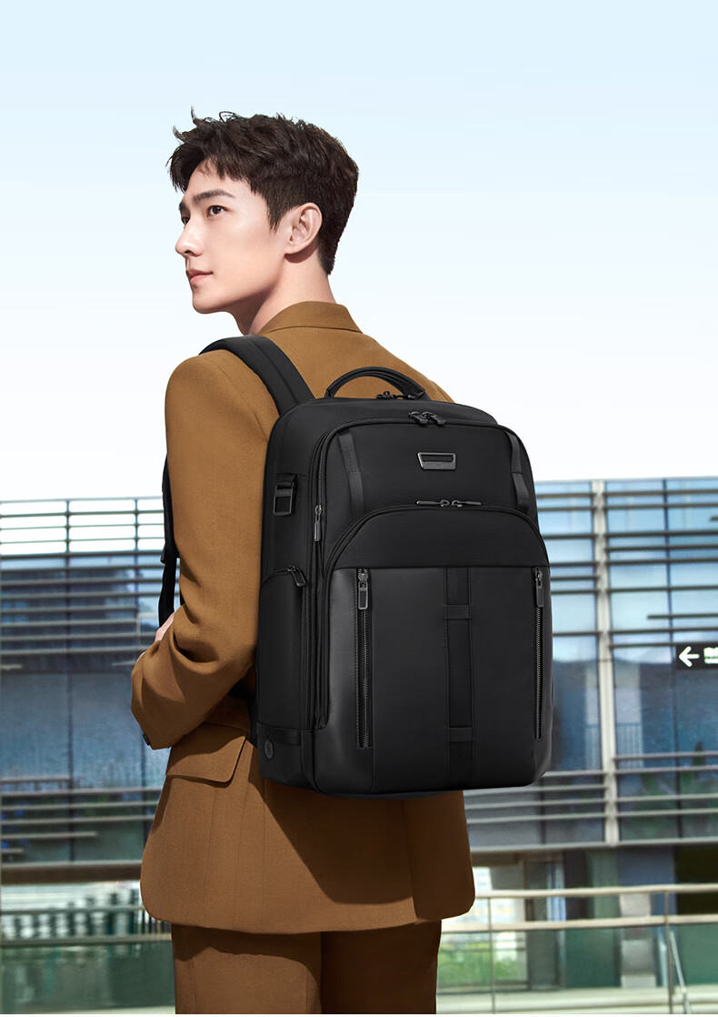 Xinxiuli Large Coffee Bag Men's Backpack, 15.6-Inch Laptop Bag, Business High-End Large Capacity Travel Bag, Father's Gift KO1 1