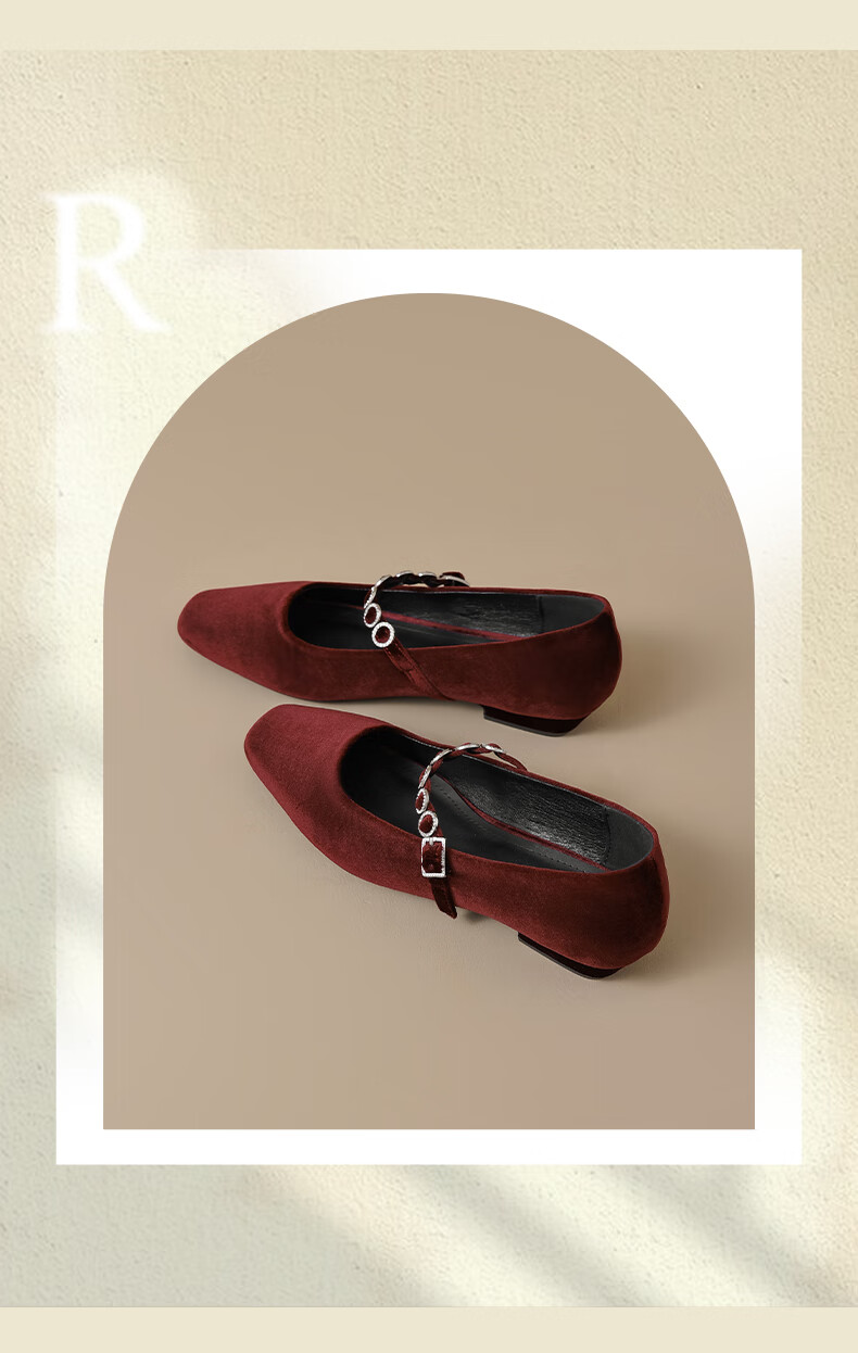 DAPHNE Red Wedding Shoes for Women, 2026 Summer New Style Bridal Shoes, Flat Chinese-Style Chunky Heel Mary Jane Women's Shoes, Shallow Mouth Flats 4