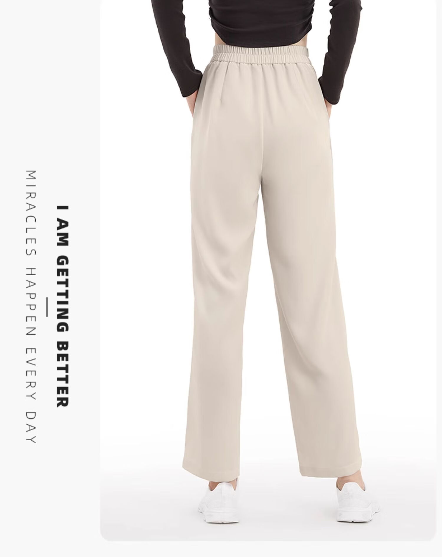CAMEL Korean-Style Dress Pants, Black, Loose Casual Trousers, Apricot Color, High-End Drape, Straight-Leg Wide-Leg Pants Y24BY09012 11