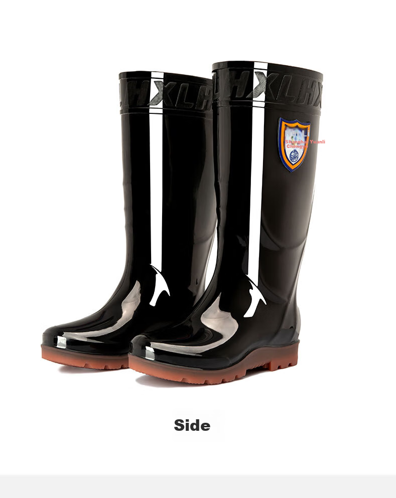 Huili Men's Stylish Rain Boots, Outdoor Waterproof Non-Slip Wear-Resistant HL868 Tall Black Boots Size 39 9