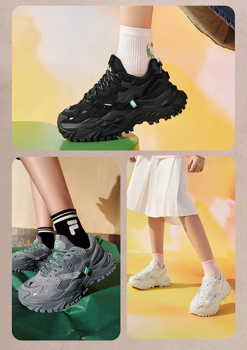 FILA FUSION Trendy Hard Candy Shoes for Women, Autumn And Winter Style, Thick-Soled Heightening Dad Shoes, Running Shoes, Casual Sneakers 16