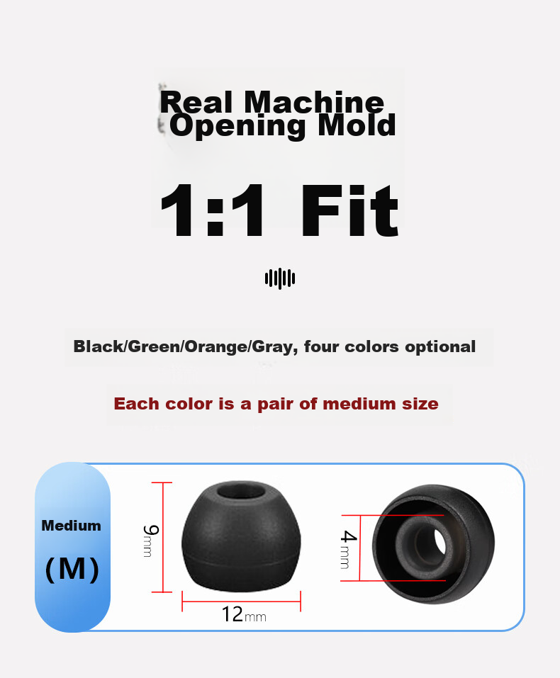 Masentek Compatible with Huawei Freelace Bluetooth Earphones, Ear Tips And Eartips for Pro/2 HUAWEI, Soft Silicone Replacement Accessories, Anti-Slip for Sports Use, Black, Medium Size, 1 Pair 4