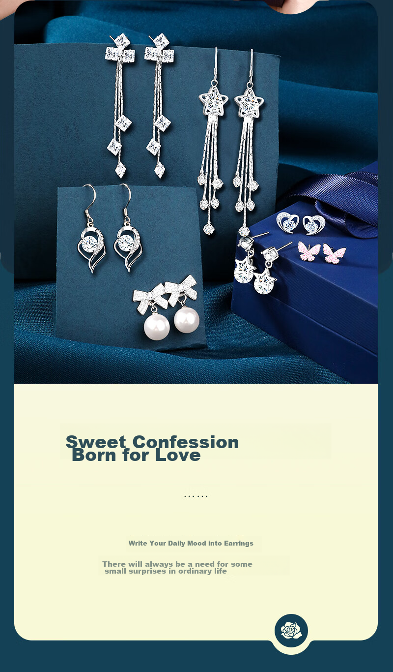 MANHE S925 Silver Weekly Stud Earrings Gift Box for Women, New 2026 Style Birthday Gift for Wife, Girlfriend Or Female Friend 3