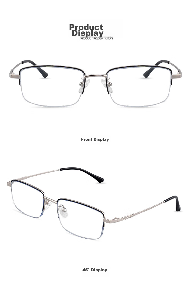 VGO Reading Glasses for Men And Women, Fashionable Ultra-Light High-Definition Anti-Blue Light Bifocal Glasses for Elderly, Model 9602 Black Silver 300 Degrees 22