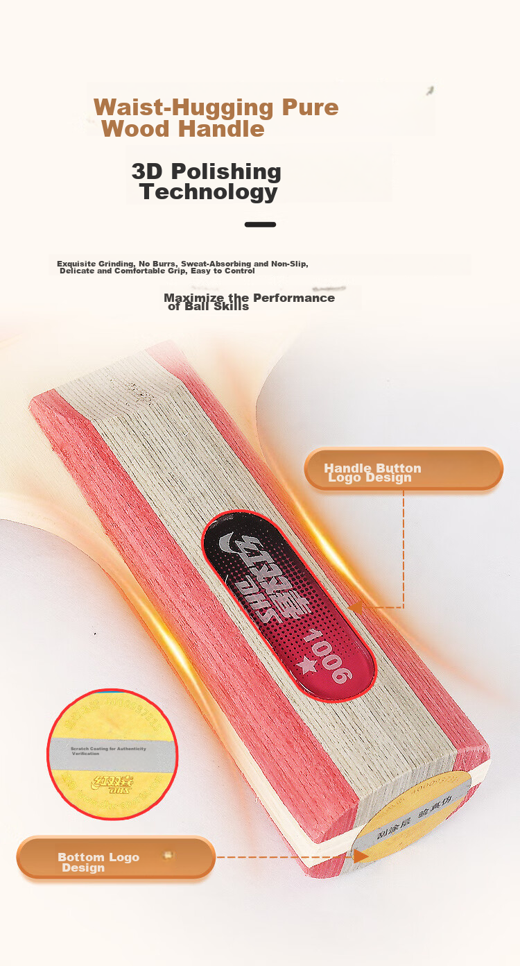 DHS One-Star Penhold (Jingcang Express Delivery + Racket Cover), Table Tennis Paddle F1002, Penhold Grip, Single Racket 8