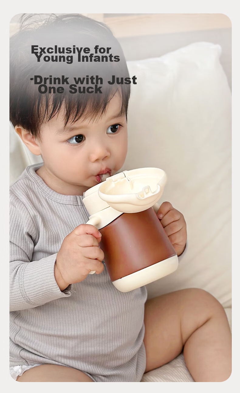 Kamidi Baby Insulated Cup, Small Bottle for Infants, Suitable for Babies over 6 Months Old, Water Bottle Made of 316 Stainless Steel, Straw Water Bottle for Ages 1-3 9