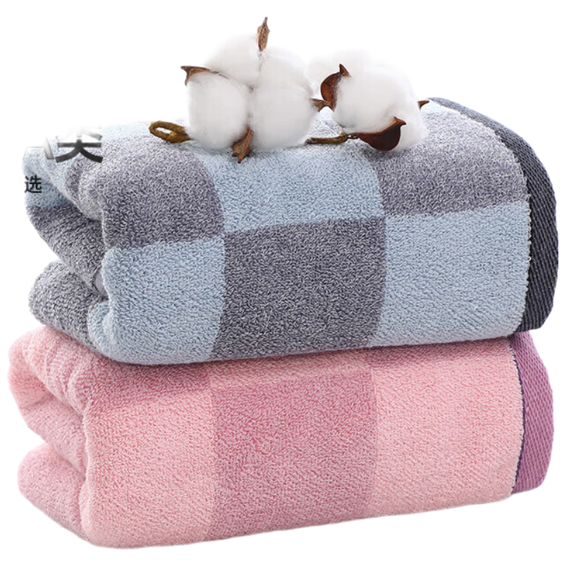 KING SHORE Towel, 115g, 3A Antibacterial, Adult Men's Pure Cotton Absorbent Sports Face Towel, 2 Pieces, 72*35cm, Gray + Purple