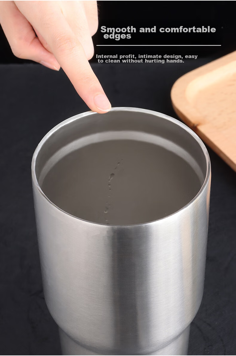 BJ 304 Stainless Steel Ice Cup, Insulated Mug, Large Capacity Water Bottle, Coffee Cup, 900ML with Straw + Straw Brush 8