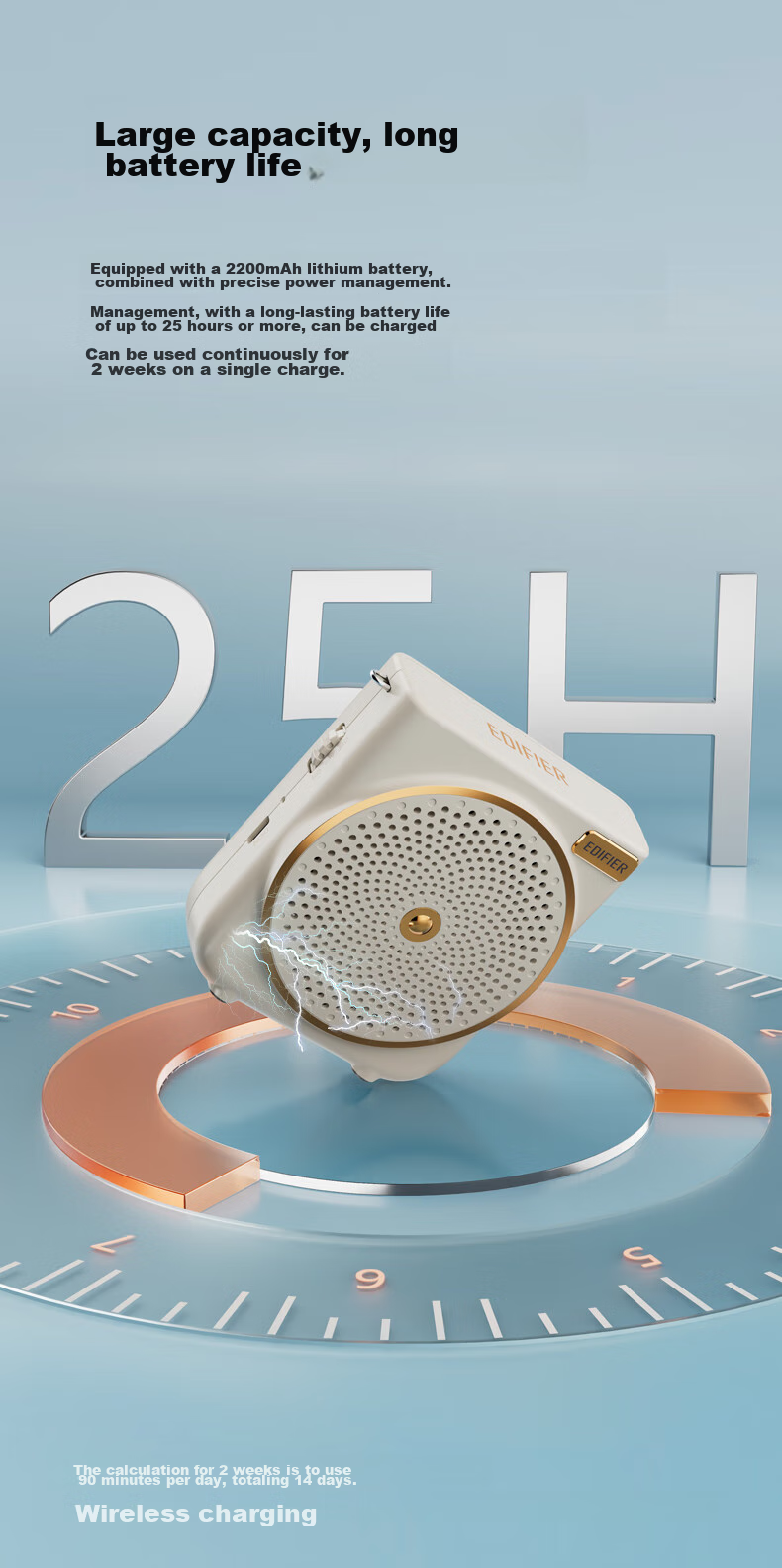 EDIFIER MF3 Wireless Portable Amplifier, Outdoor Speaker, High-Power Amplifier for Teachers, Cloud White, Teacher's Day Gift 10