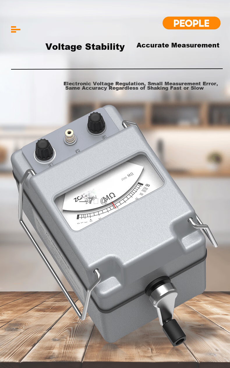 Renmin Megohmmeter Insulation Resistance Tester Electrician's Resistance Meter ZC-7 500V/500MΩ 5