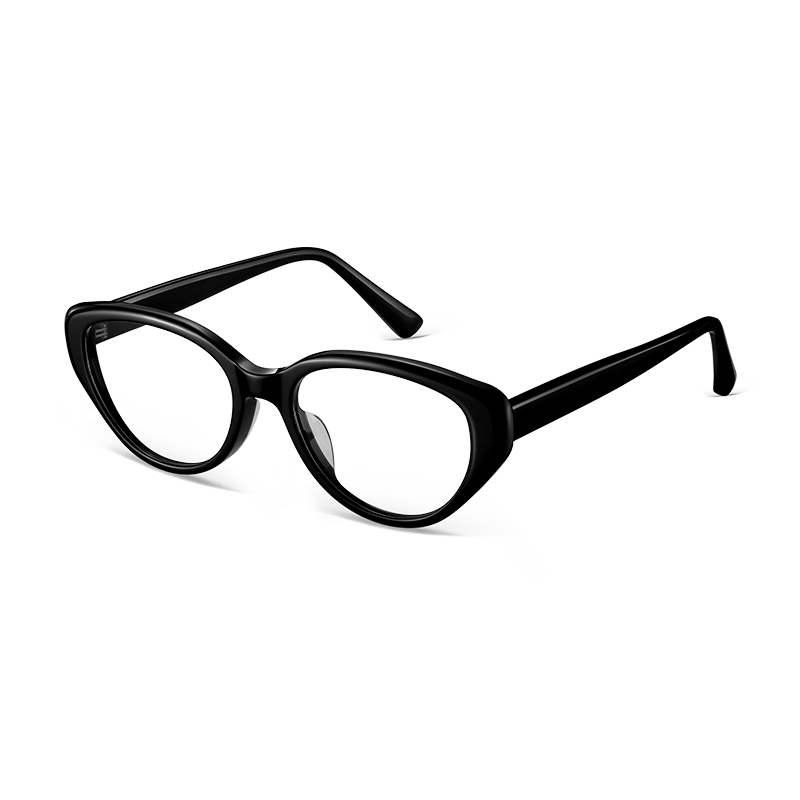 LOHO Cat Eye Glasses, Plain Cold Tea Frame, Myopia Sunglasses for Women, Anti-Blue Light, Can Be Fitted with Prescription Lenses