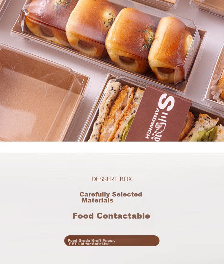 Edo Sandwich Packaging Box, Triangular Window Design for Easy Viewing, Portable Takeout Bento Box [30 Pieces] 4