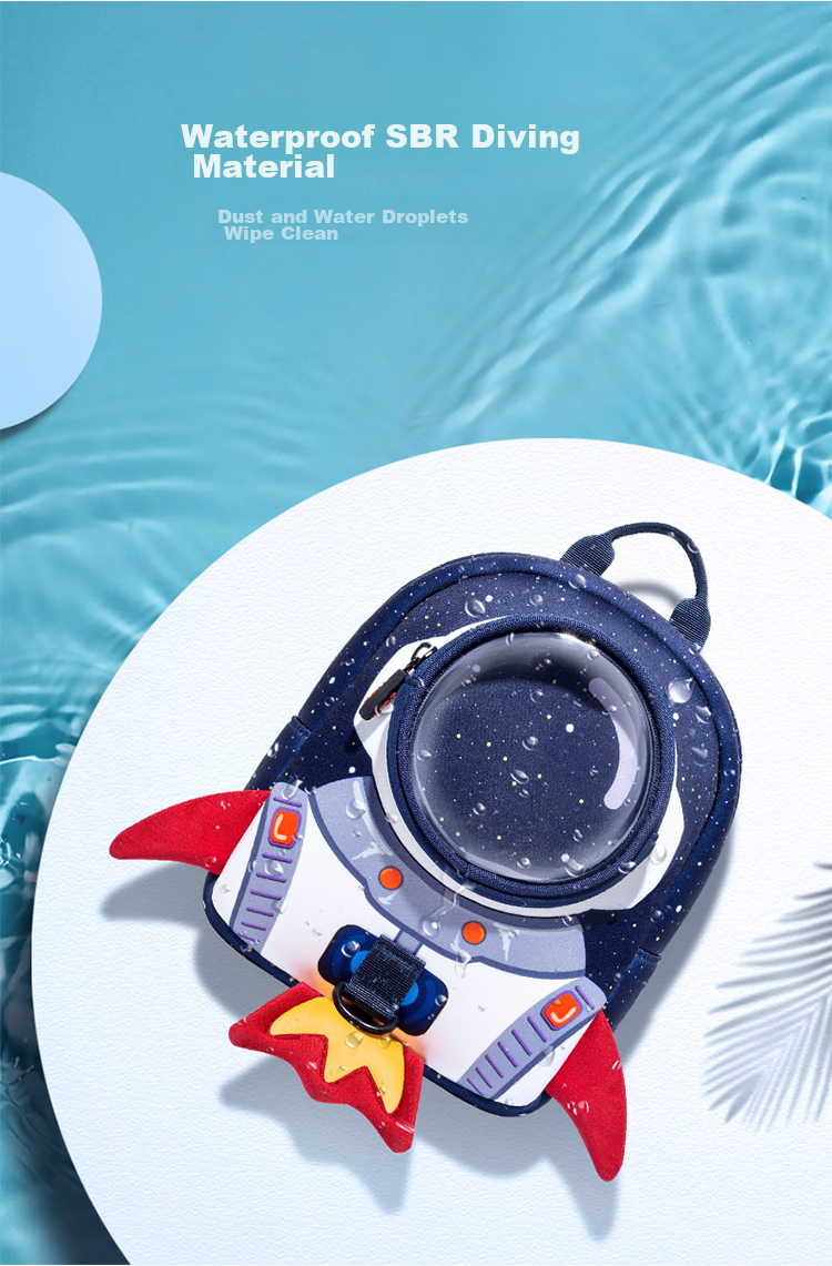 UEK Anti-Lost Backpack for Boys And Girls Aged 1-3 Kindergarten Anti-Lost Rocket Large Blue Children's Small Schoolbag 9